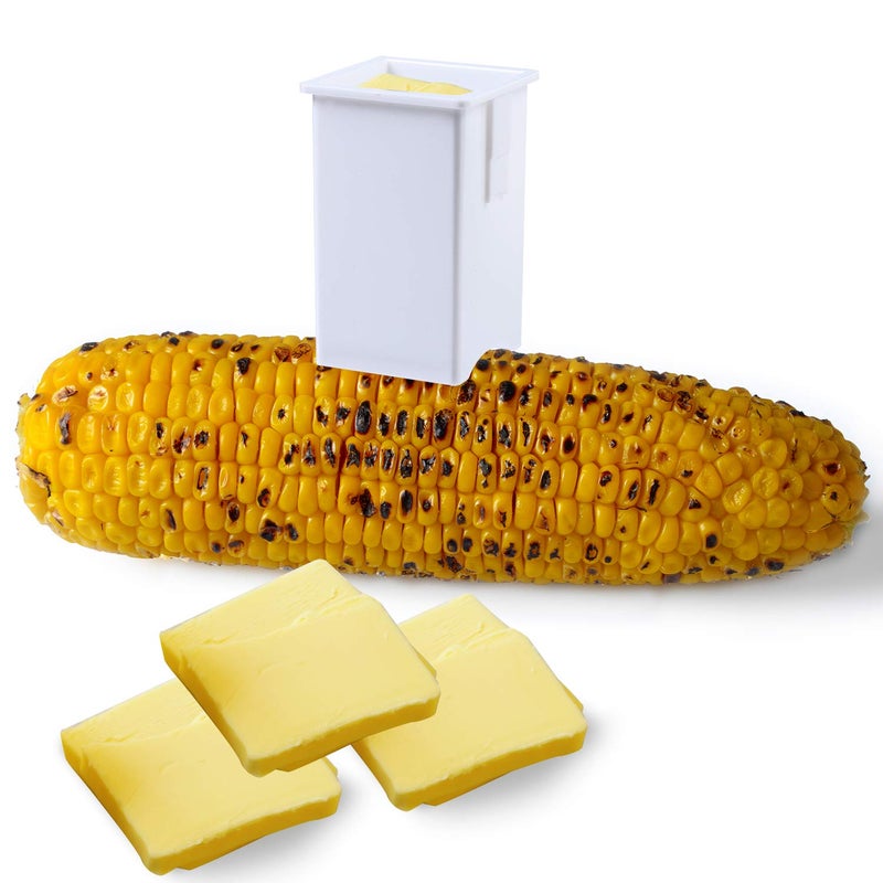 Cooraby 2 Pack Plastic Butter Spreader Corn Cob Butter Holder Spreads Butter Dispenser with Built-in Cover - Image 3